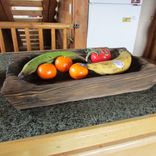 Primitive Wood Carving Large Tray 6 small