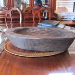 Primitive Carved Large Wood Oval Tray 6 small