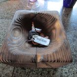 Primitive Carved Wooden Bowl, Amazing Character 3 small