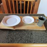 Huge Serving Tray, Or Plant Stand Beautiful Blue Streaked Pine!! Live Edge! 1 small