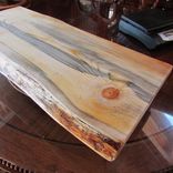 Huge Serving Tray, Or Plant Stand Beautiful Blue Streaked Pine!! Live Edge! 5 small