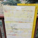 Plaster/Paint Mix With Drawing Covered With Wax. 1 small