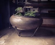 Tire Planter With Metal Basket 2 small