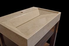 Custom Vanity - Hand-Pressed Yuma Concrete Sink With Solid Wood Base 3 small