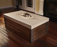 Coffee Table 11: Concrete, Wood, & Steel 2 small