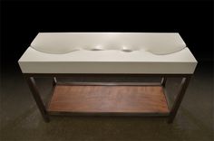 Fluidity Concrete Sink W/ Black Steel Vanity Base 1 small