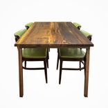 Modern Brazilian Imbuia Dining Table With Raw Steel Base 1 small