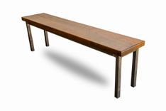 Modern Dining Bench With Raw Steel Base 2 small