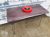 Live Edge Desk- Fumed Oak- Sofa Table- Console Table- Foyer Table- Weathered- Gray- Purple 3 small