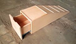 Modernist Maple Pet Ramp Ottoman With Built In Storage 2 small