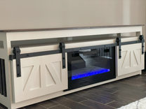 Farmhouse Style Tv Media Center With Electric Chimney 4 small