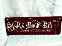 Santa's Magic Key Sign For Our Home Without A Chimney Wood Sign 2 small