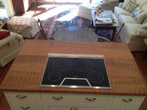Butcher Block Island Counter Top With Cut-Out 6 small