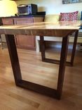 Figured Maple And Walnut Dining Table 4 small
