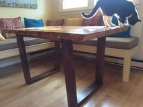 Figured Maple And Walnut Dining Table 5 small