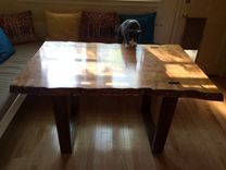 Figured Maple And Walnut Dining Table 3 small