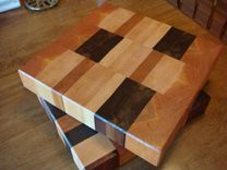 Patchwork Mixed Wood End Grain Chopping Board, Butcher Block, Island 2 small