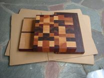 Patchwork Mixed Wood End Grain Chopping Board, Butcher Block, Island 23 small