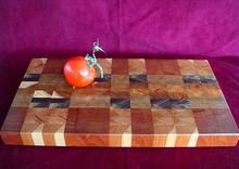 Patchwork Mixed Wood End Grain Chopping Board, Butcher Block, Island 22 small