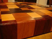 Patchwork Mixed Wood End Grain Chopping Board, Butcher Block, Island 5 small