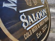 Personalized Bar Sign. Bar Decor, Saloon Decor,  Home Bar. 3 small