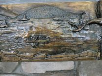 Relief Carved Pine Mantle 5 small