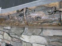 Relief Carved Pine Mantle 6 small