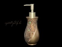 Gold Crystallized Soap Dispenser Lotion Pump Bathroom Bling European Crystals Bedazzled 1 small