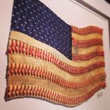Baseball American Flag Artwork - Made From Actual Used Baseballs 4 small