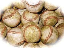 Baseball American Flag Artwork - Made From Actual Used Baseballs 6 small