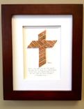 Baseball Seams Cross Artwork - Made Of Actual Used Baseballs 2 small