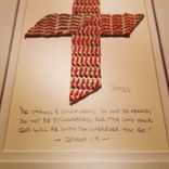 Baseball Seams Cross Artwork - Made Of Actual Used Baseballs 4 small