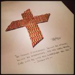Baseball Seams Cross Artwork - Made Of Actual Used Baseballs 5 small