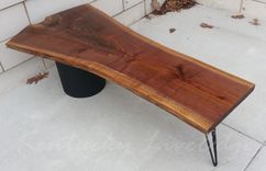 Walnut Table- Modern Coffee Table- Live Edge Coffee Table- Contemporary- Industrial- Coffee Table 5 small