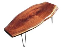Live Edge Coffee Table- Walnut-Large Coffee Table- Rustic- Modern- Hairpin Legs- Mid Century 1 small