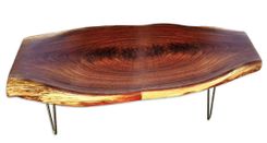 Live Edge Coffee Table- Walnut-Large Coffee Table- Rustic- Modern- Hairpin Legs- Mid Century 2 small