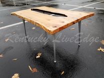 Live Edge Coffee Table- Maple Burl- Dual Slab Table- Modern- Rustic- Organic- Contemporary 3 small