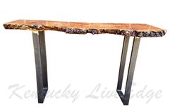 Sofa Table- Live Edge- Industrial Table- Console Table- Desk- Natural Wood- Modern- Big Leaf Burl 2 small