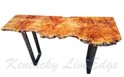 Sofa Table- Live Edge- Industrial Table- Console Table- Desk- Natural Wood- Modern- Big Leaf Burl 4 small