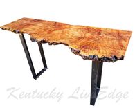 Sofa Table- Live Edge- Industrial Table- Console Table- Desk- Natural Wood- Modern- Big Leaf Burl 1 small