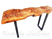 Sofa Table- Live Edge- Industrial Table- Console Table- Desk- Natural Wood- Modern- Big Leaf Burl 3 small