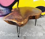 Natural Wood Table- Live Edges- Log Table- Log Furniture- Round Table- Rustic- Coffee Table 1 small