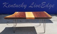 Live Edge Coffee Table- Walnut And Mahogany- Modern- Rustic- Sustainable- Reclaimed 3 small