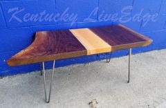 Live Edge Coffee Table- Walnut And Mahogany- Modern- Rustic- Sustainable- Reclaimed 1 small