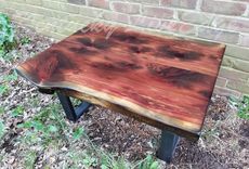 Rustic Coffee Table- Industrial Coffee Table- Live Edge Coffee Table- Distressed Wood 4 small