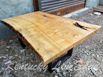 Industrial Live Edge Coffee Table- Ambrosia Maple- Steel Legs- Modern- Rustic- Living Room 4 small