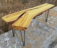 Osage Orange Live Edge Coffee Table Modern Rustic Natural Edges Hairpin Legs 1 small