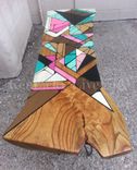 Geometric Painted Live Edge Coffee Table 3 small