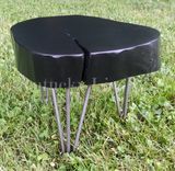 Modern Wooden Stool, Side Table, End Table, Plant Stand, Log Round, Contemporary, Natural Edges 1 small