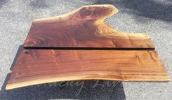 Modern Walnut Coffee Table- Live Edge Coffee Table- Large Coffee Table- Mid Century- Art Deco- 3 small